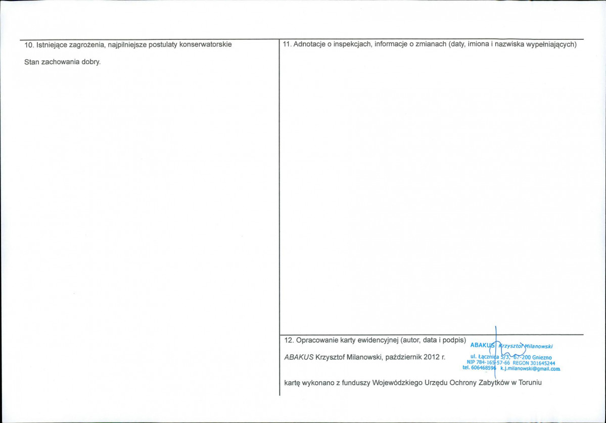 KEZN - Karta obiektu niewpisanego do rejestru, skan nr 2