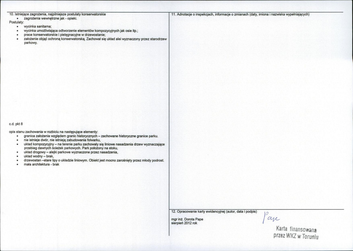 KEZN - Karta obiektu niewpisanego do rejestru, skan nr 2