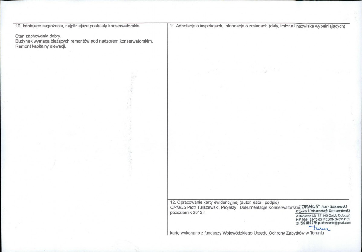 KEZN - Karta obiektu niewpisanego do rejestru, skan nr 2