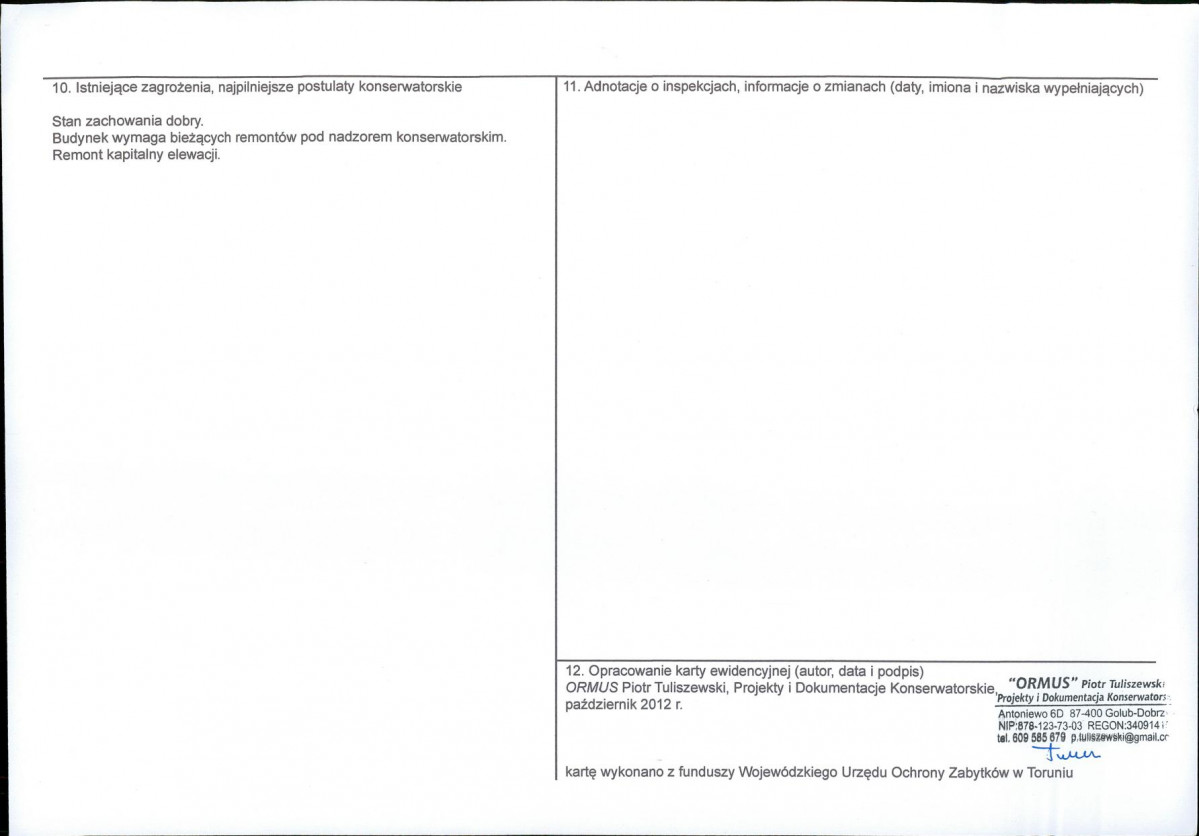 KEZN - Karta obiektu niewpisanego do rejestru, skan nr 2