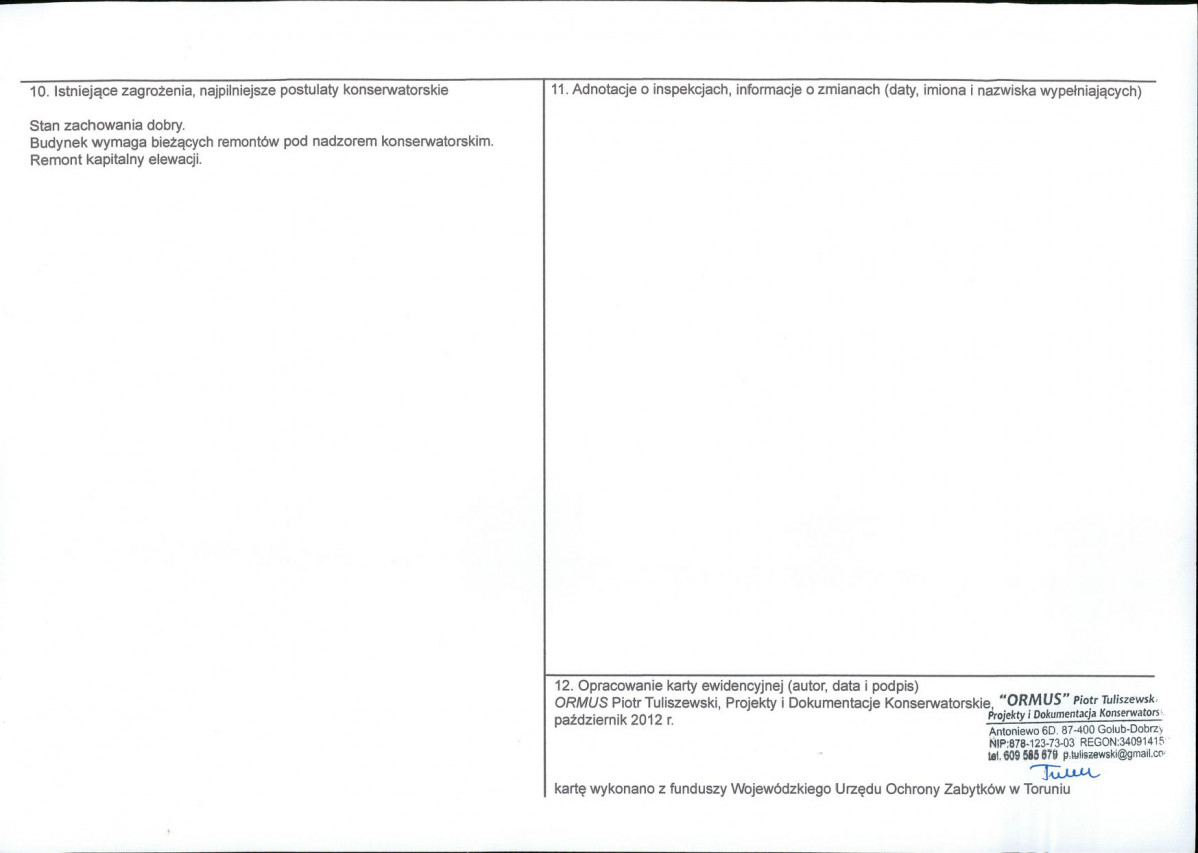KEZN - Karta obiektu niewpisanego do rejestru, skan nr 2