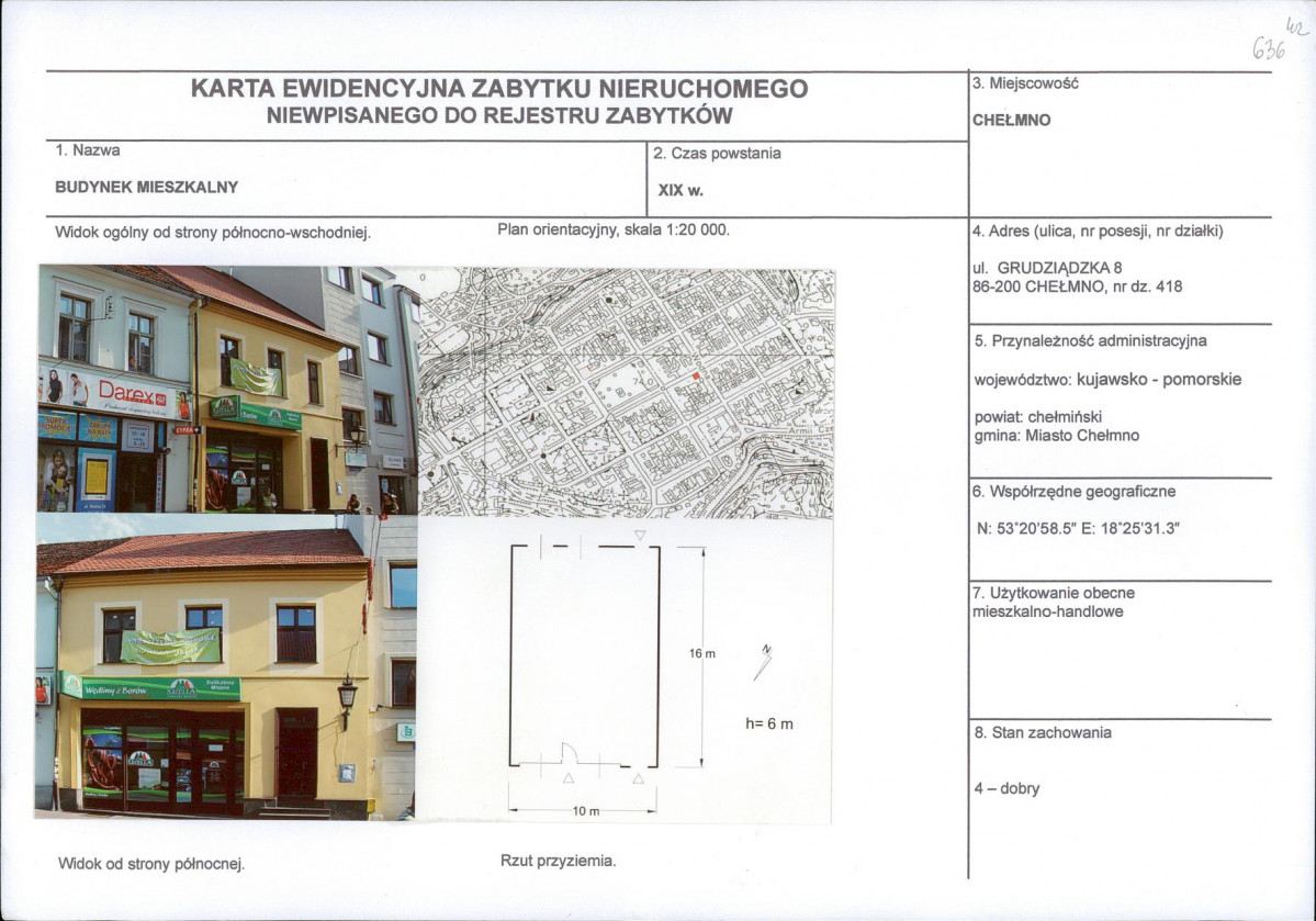 KEZN - Karta obiektu niewpisanego do rejestru, skan nr 1