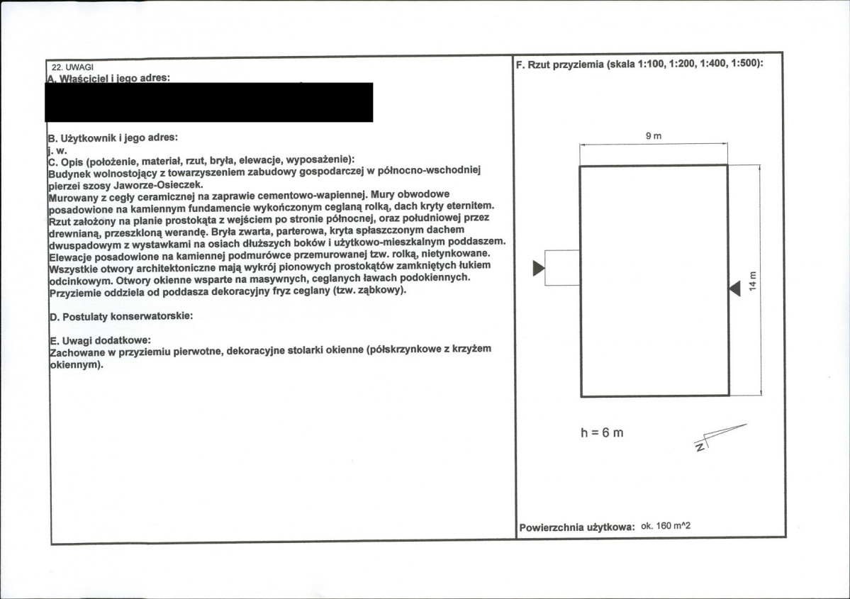KEZN - Karta obiektu niewpisanego do rejestru, skan nr 2