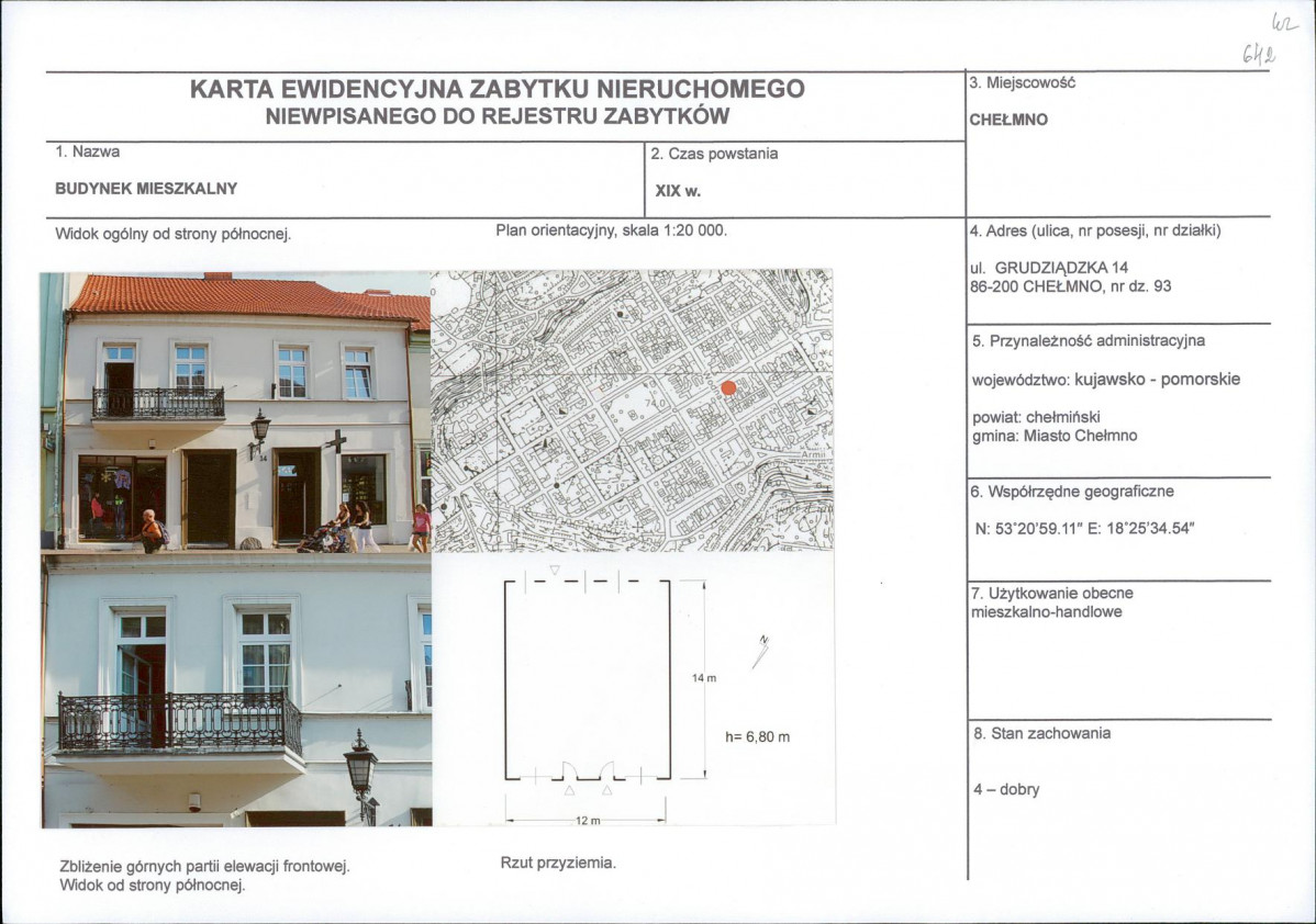 KEZN - Karta obiektu niewpisanego do rejestru, skan nr 1