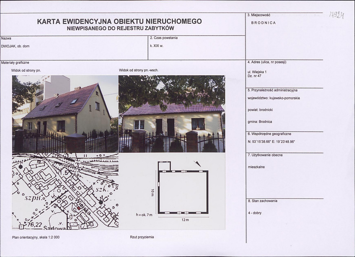 KEZN - Karta obiektu niewpisanego do rejestru, skan nr 1