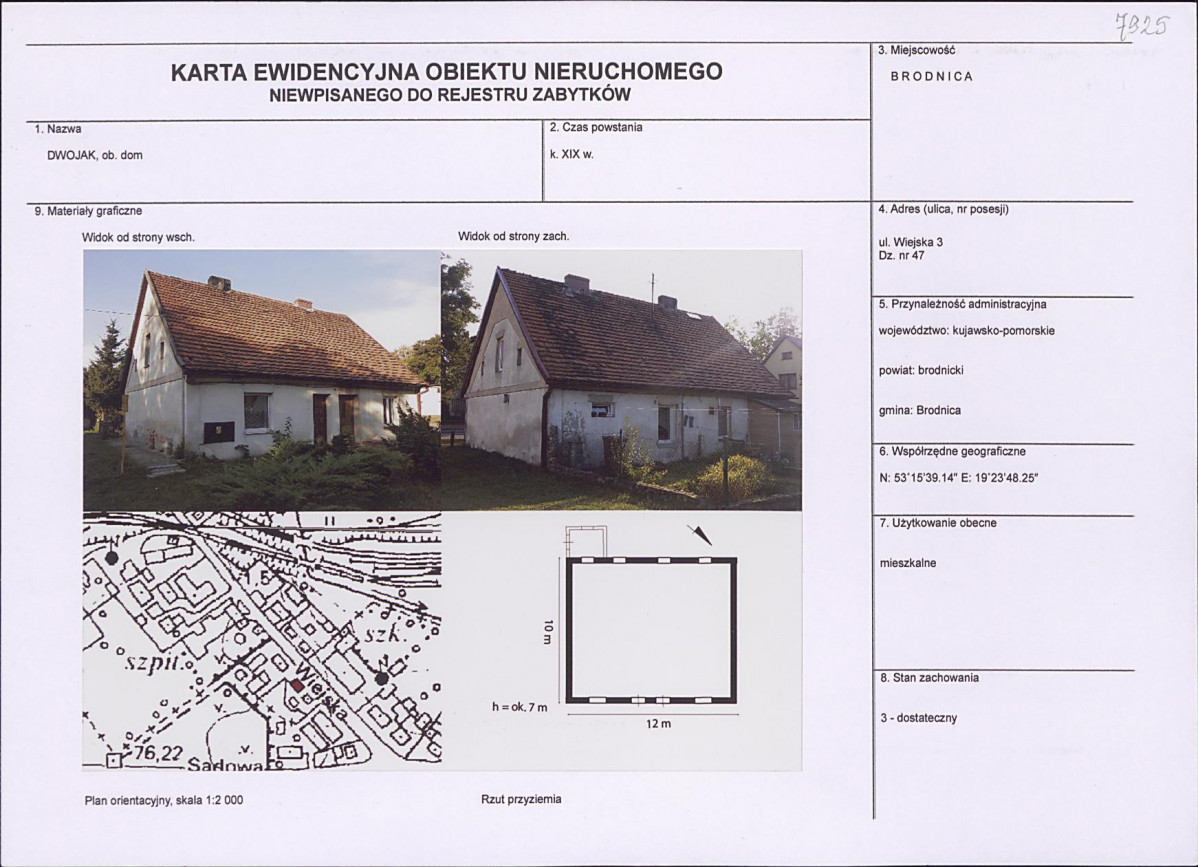 KEZN - Karta obiektu niewpisanego do rejestru, skan nr 1