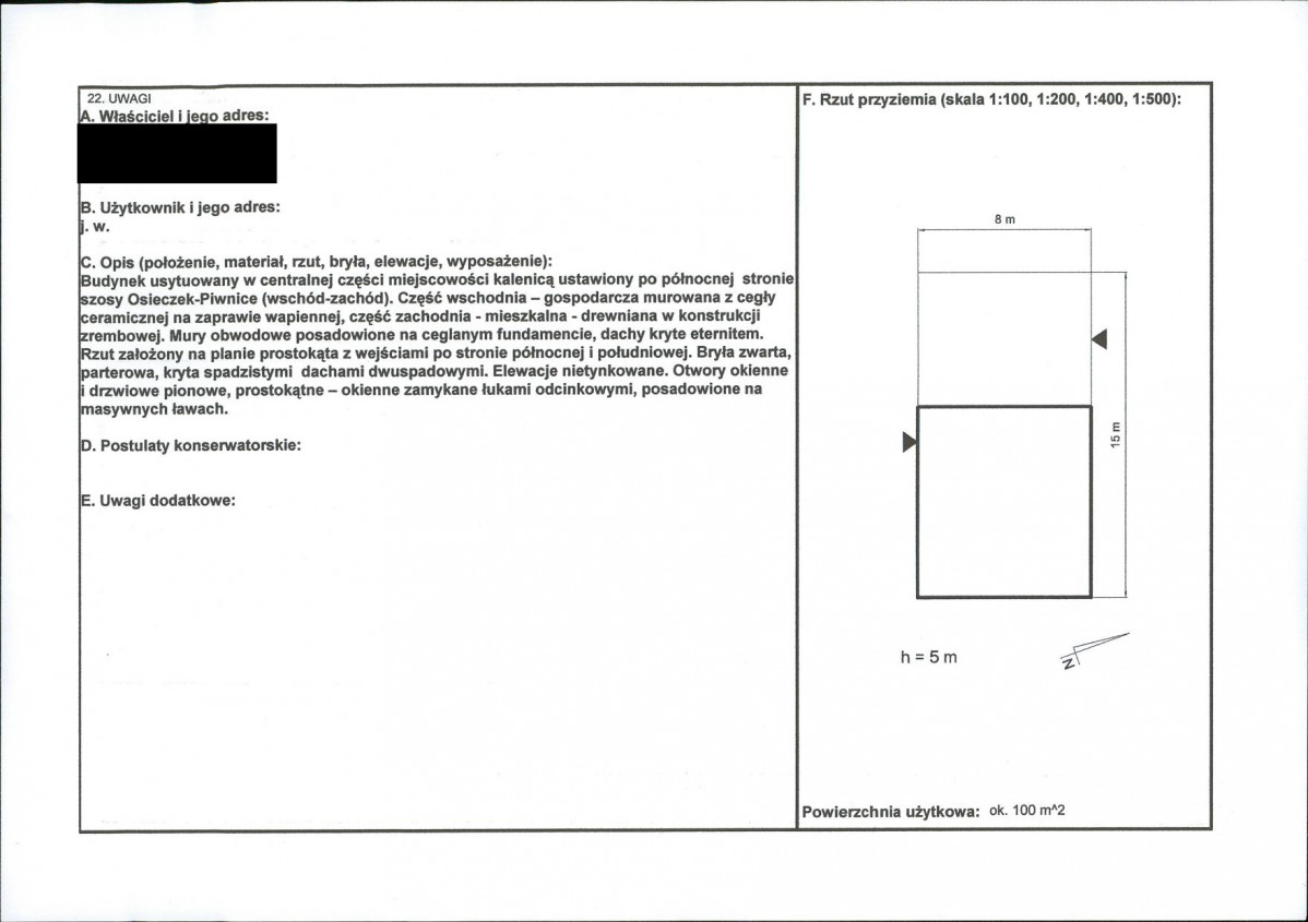 KEZN - Karta obiektu niewpisanego do rejestru, skan nr 2