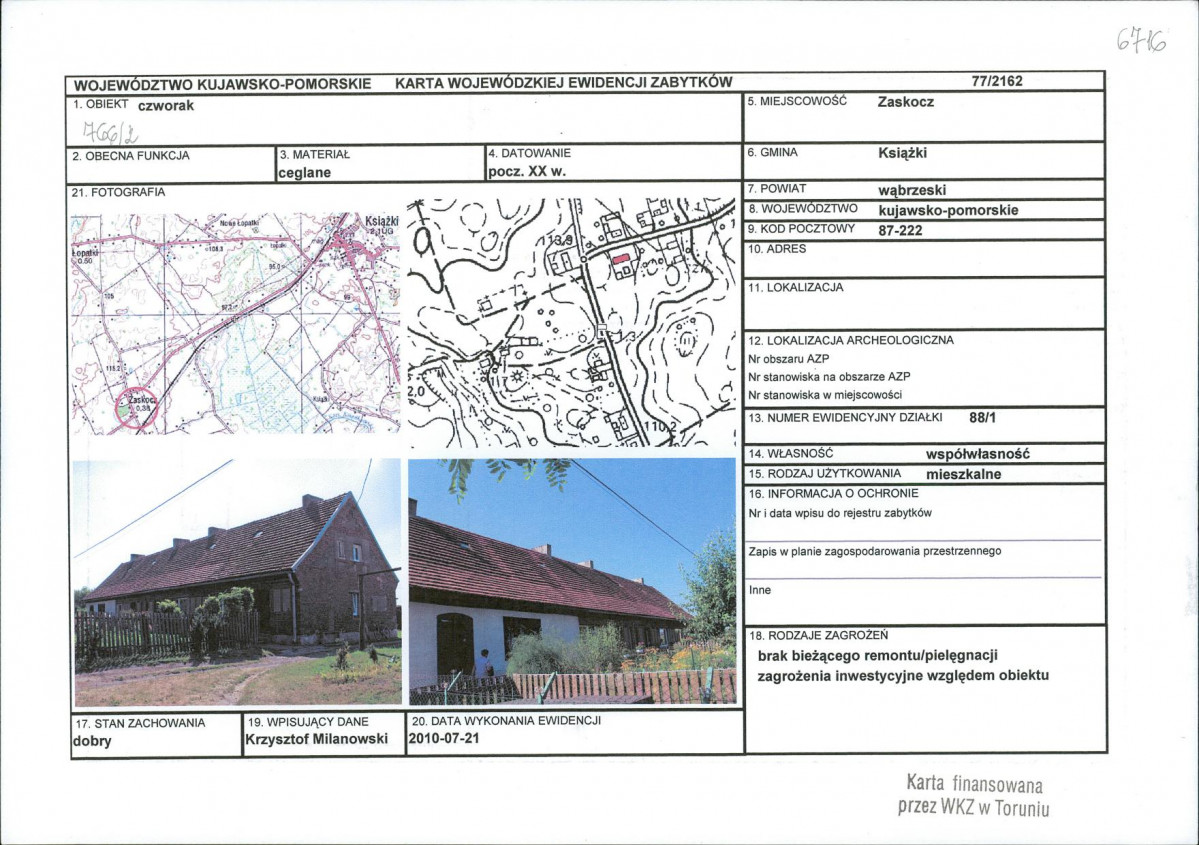 KEZN - Karta obiektu niewpisanego do rejestru, skan nr 1