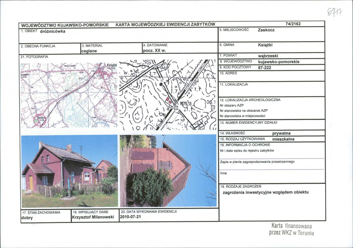 KEZN - Karta obiektu niewpisanego do rejestru, skan nr 1