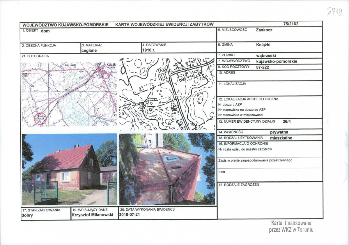 KEZN - Karta obiektu niewpisanego do rejestru, skan nr 1
