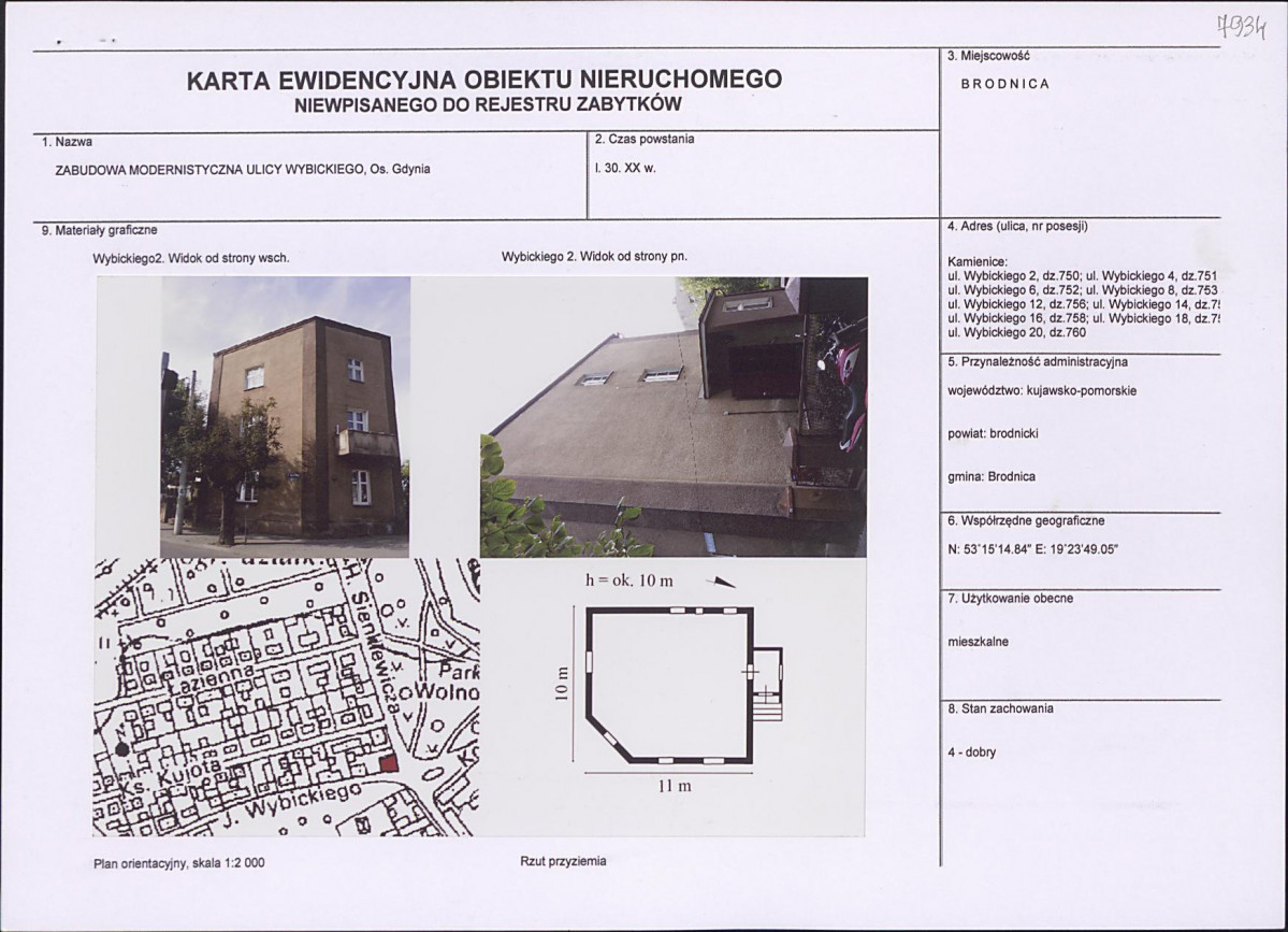 KEZN - Karta obiektu niewpisanego do rejestru, skan nr 1