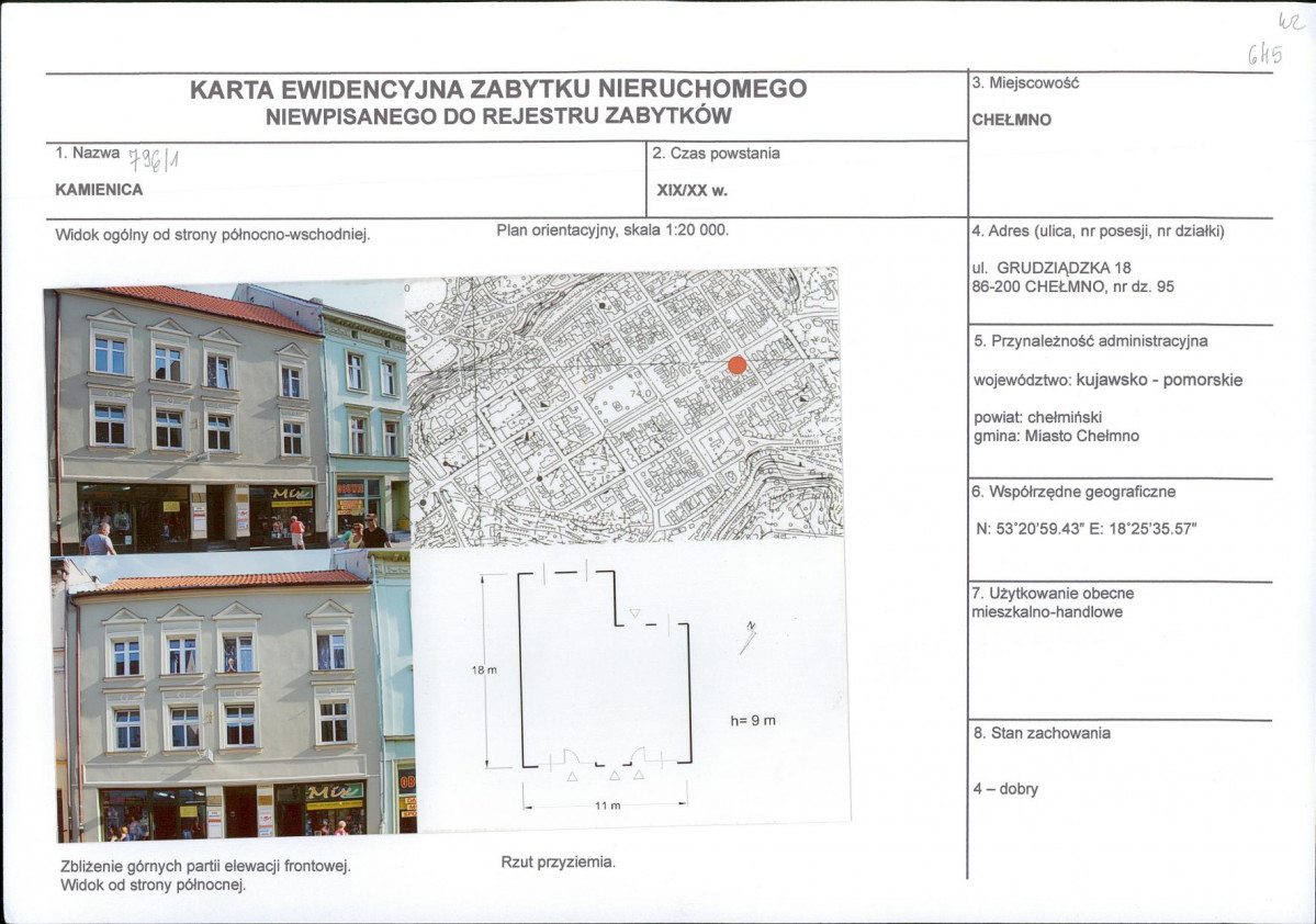 KEZN - Karta obiektu niewpisanego do rejestru, skan nr 1