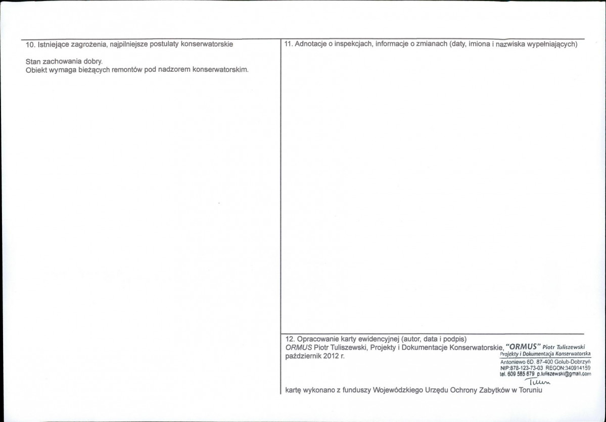 KEZN - Karta obiektu niewpisanego do rejestru, skan nr 2