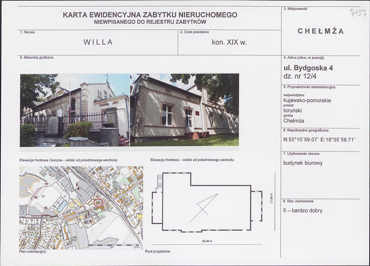 KEZN - Karta obiektu niewpisanego do rejestru, skan nr 1