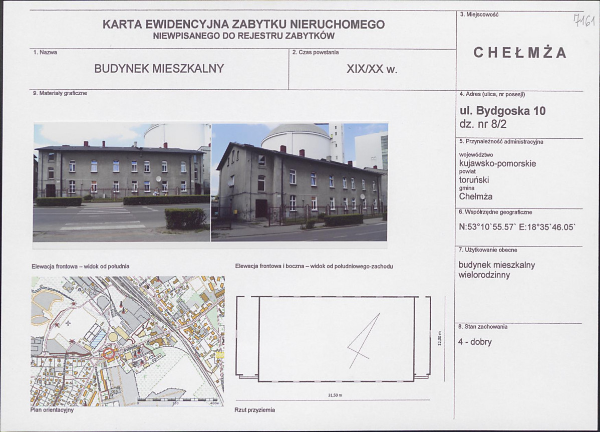 KEZN - Karta obiektu niewpisanego do rejestru, skan nr 1