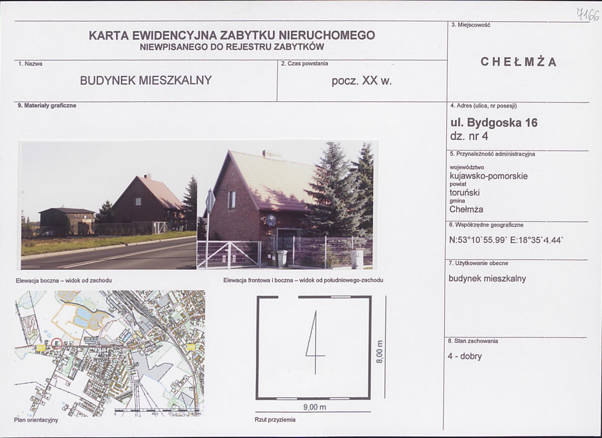 KEZN - Karta obiektu niewpisanego do rejestru, skan nr 1