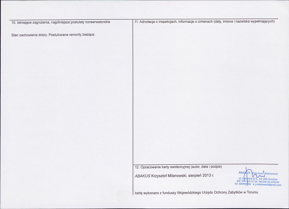 KEZN - Karta obiektu niewpisanego do rejestru, skan nr 2