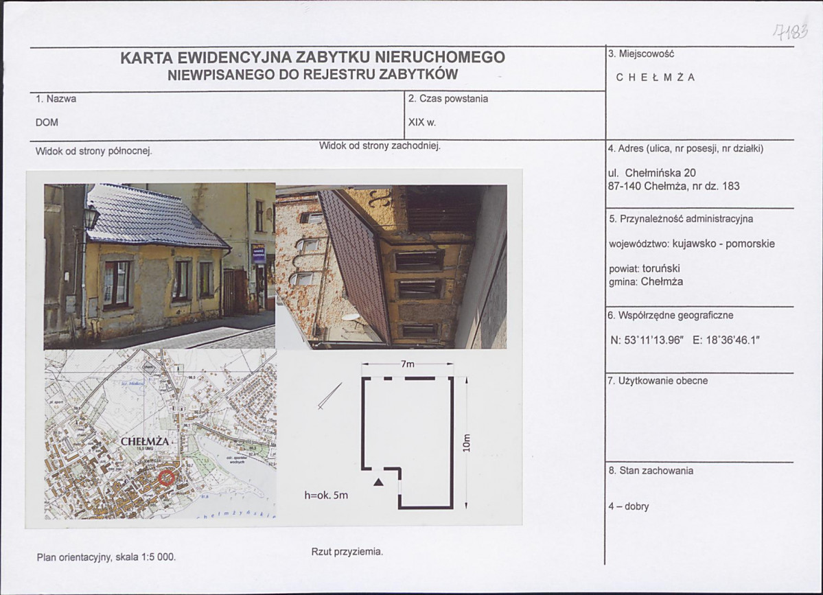 KEZN - Karta obiektu niewpisanego do rejestru, skan nr 1