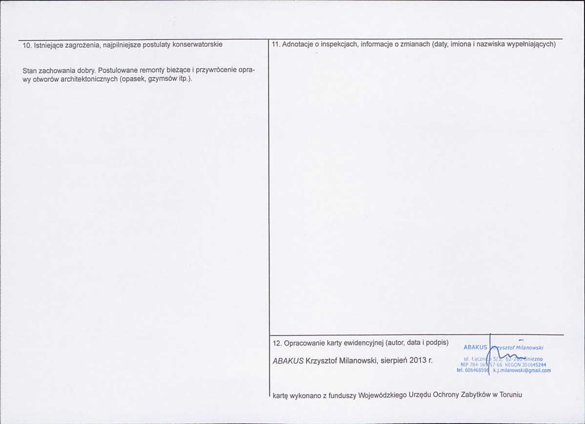 KEZN - Karta obiektu niewpisanego do rejestru, skan nr 2