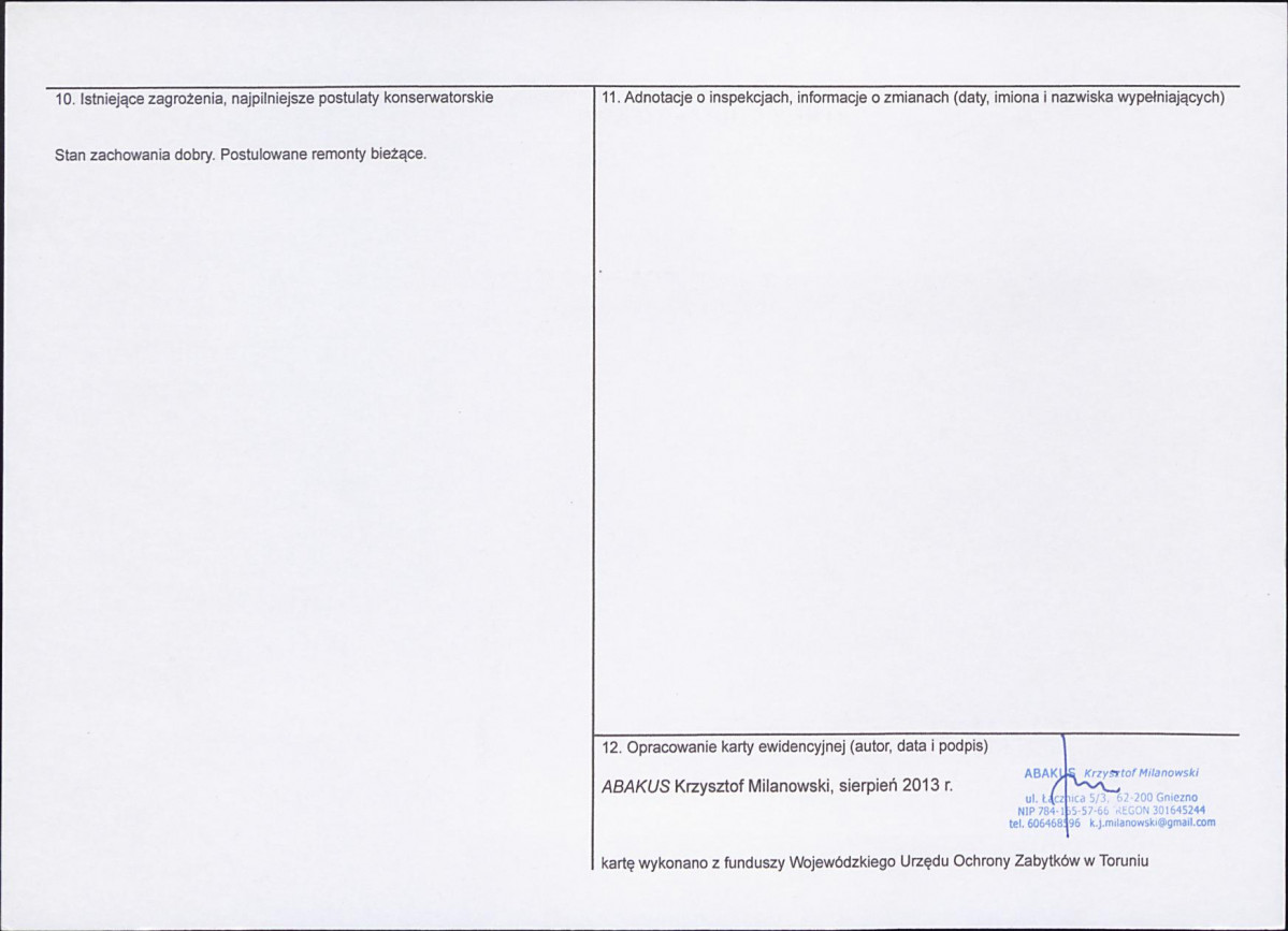 KEZN - Karta obiektu niewpisanego do rejestru, skan nr 2