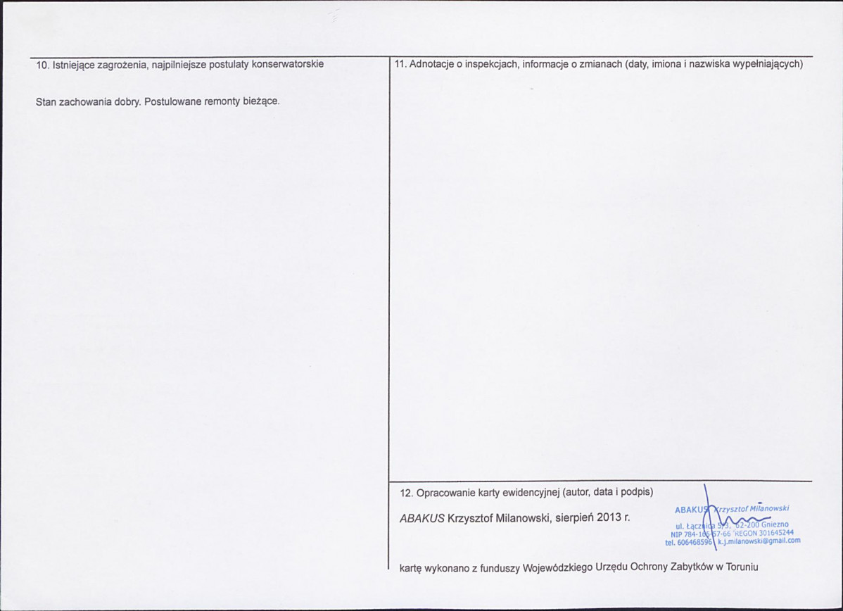 KEZN - Karta obiektu niewpisanego do rejestru, skan nr 2
