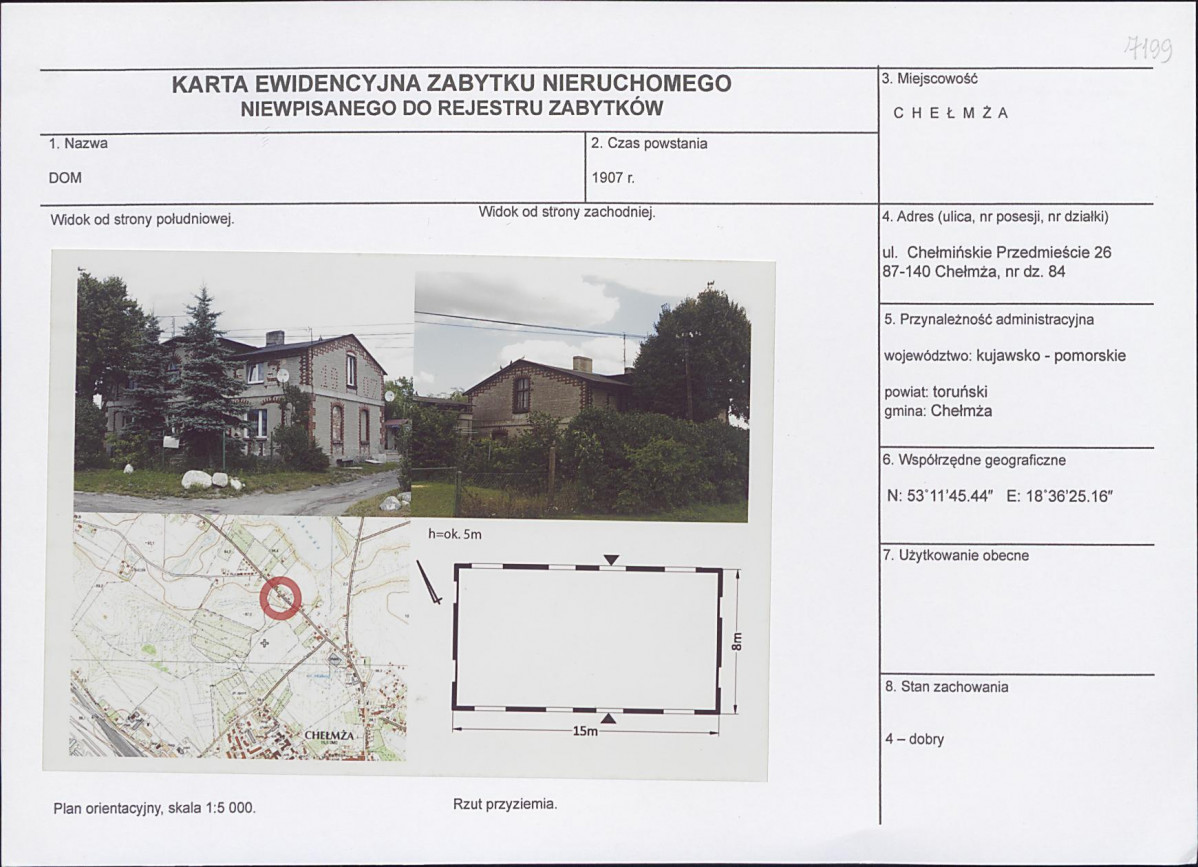 KEZN - Karta obiektu niewpisanego do rejestru, skan nr 1