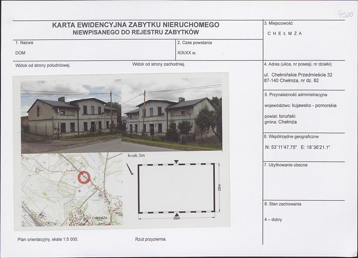 KEZN - Karta obiektu niewpisanego do rejestru, skan nr 1