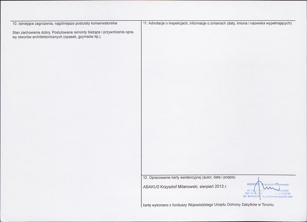 KEZN - Karta obiektu niewpisanego do rejestru, skan nr 2