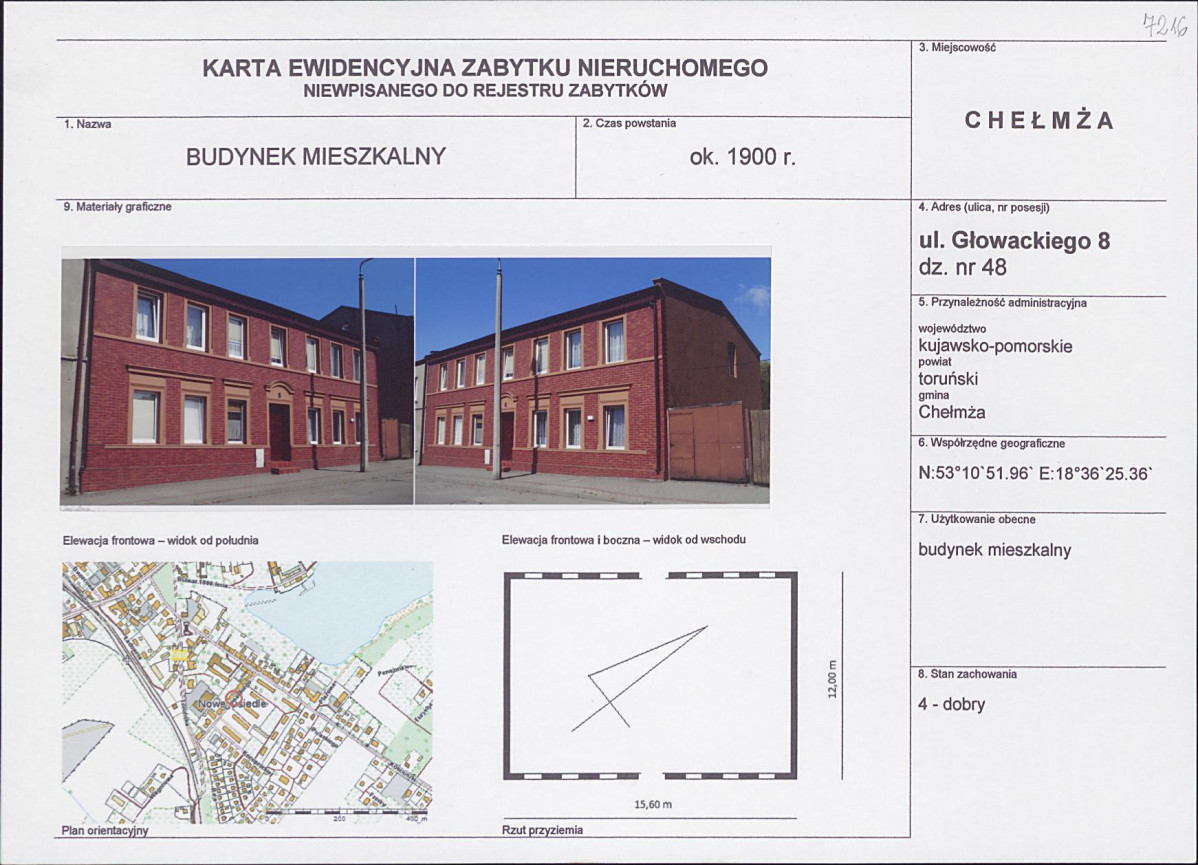 KEZN - Karta obiektu niewpisanego do rejestru, skan nr 1