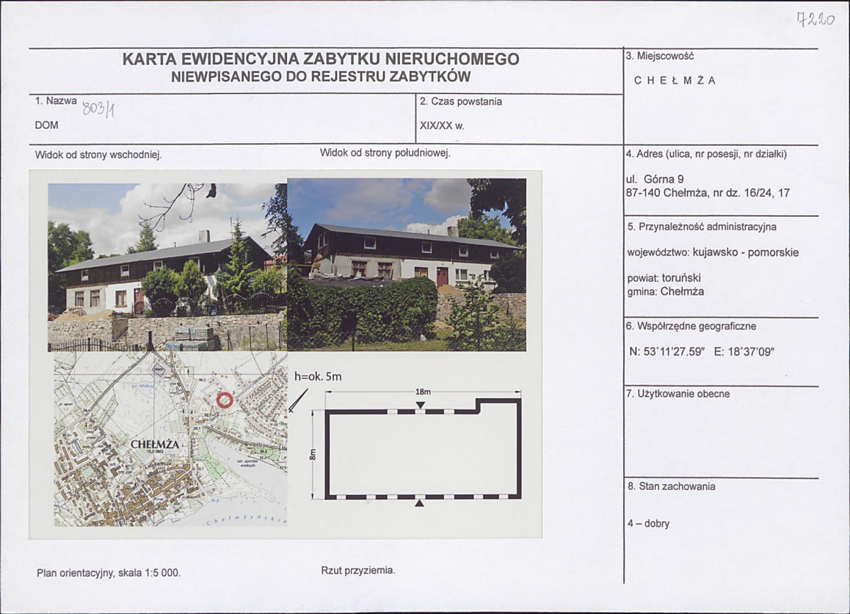 KEZN - Karta obiektu niewpisanego do rejestru, skan nr 1