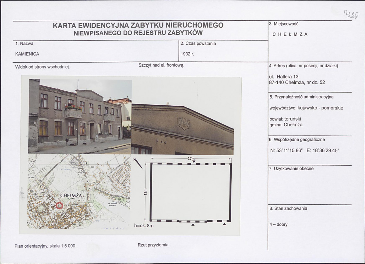 KEZN - Karta obiektu niewpisanego do rejestru, skan nr 1