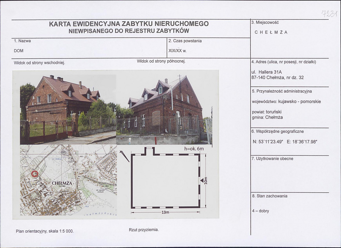 KEZN - Karta obiektu niewpisanego do rejestru, skan nr 1