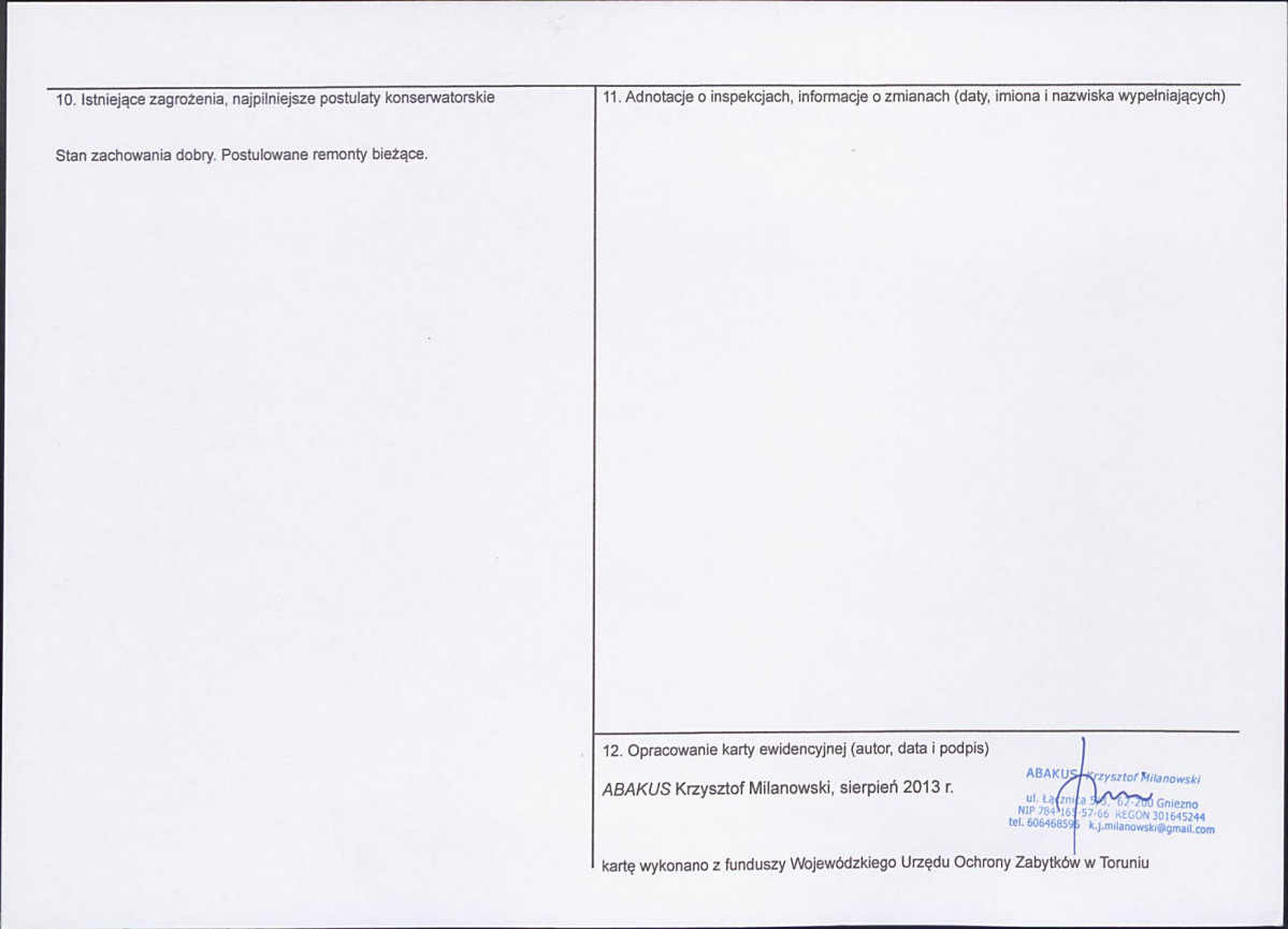 KEZN - Karta obiektu niewpisanego do rejestru, skan nr 2