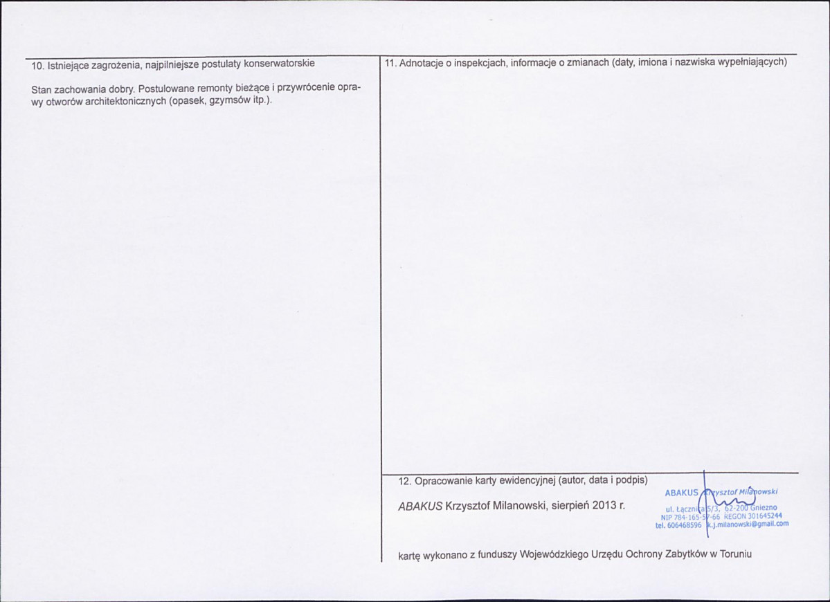 KEZN - Karta obiektu niewpisanego do rejestru, skan nr 2