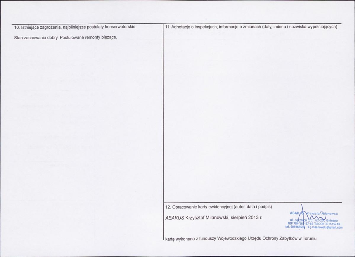 KEZN - Karta obiektu niewpisanego do rejestru, skan nr 2