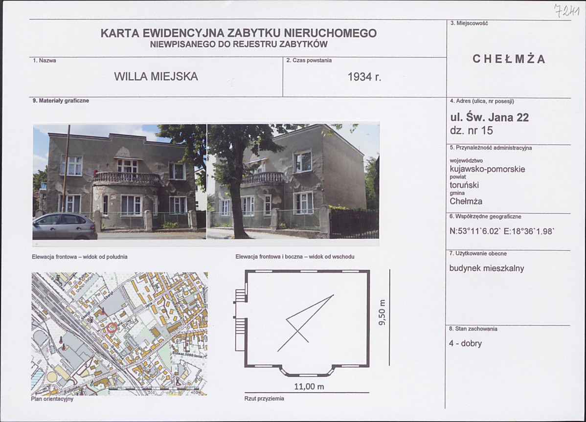 KEZN - Karta obiektu niewpisanego do rejestru, skan nr 1