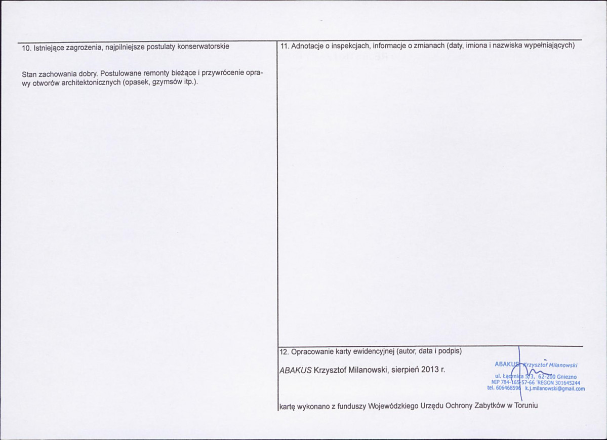 KEZN - Karta obiektu niewpisanego do rejestru, skan nr 2