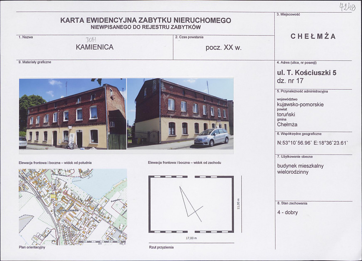 KEZN - Karta obiektu niewpisanego do rejestru, skan nr 1