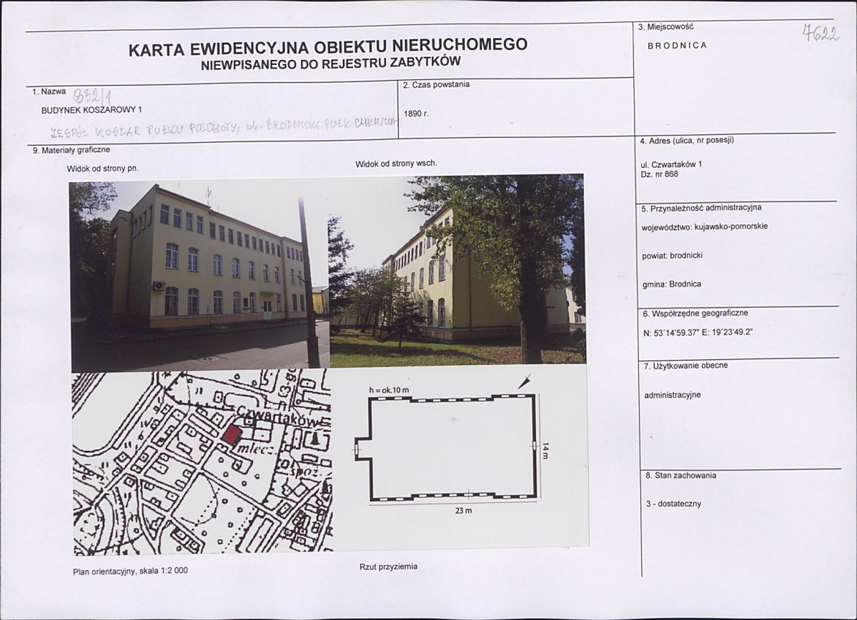 Karta obiektu niewpisanego do rejestru, skan nr 1
