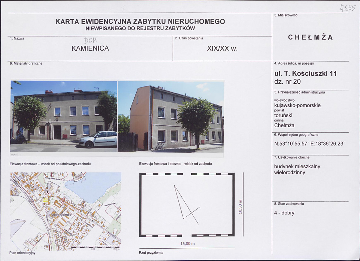 KEZN - Karta obiektu niewpisanego do rejestru, skan nr 1