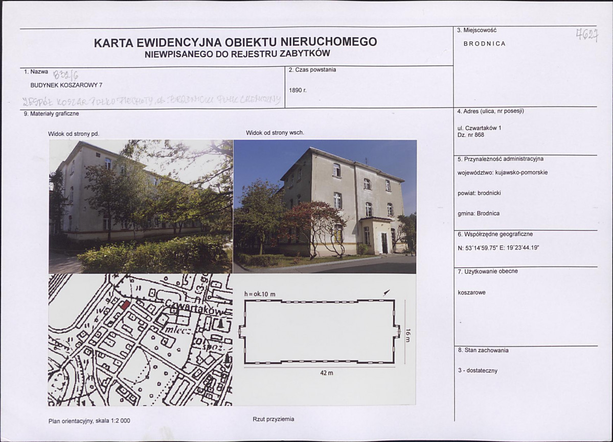 Karta obiektu niewpisanego do rejestru, skan nr 1