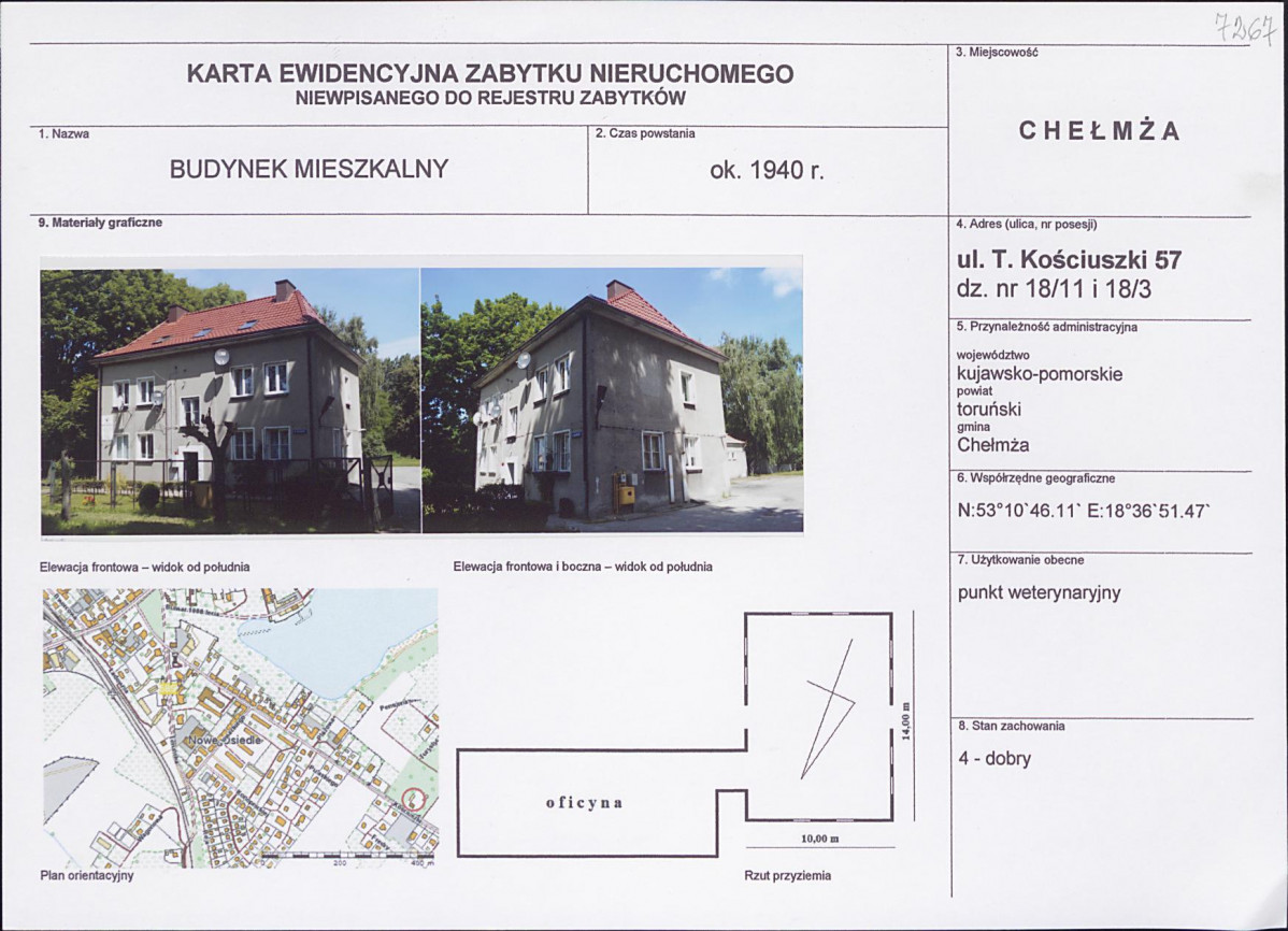 KEZN - Karta obiektu niewpisanego do rejestru, skan nr 1