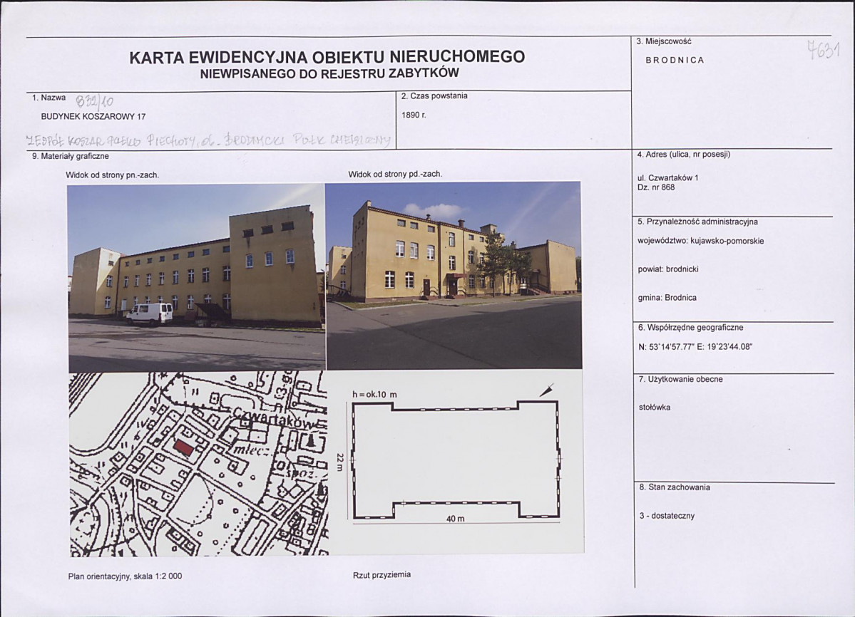 Karta obiektu niewpisanego do rejestru, skan nr 1