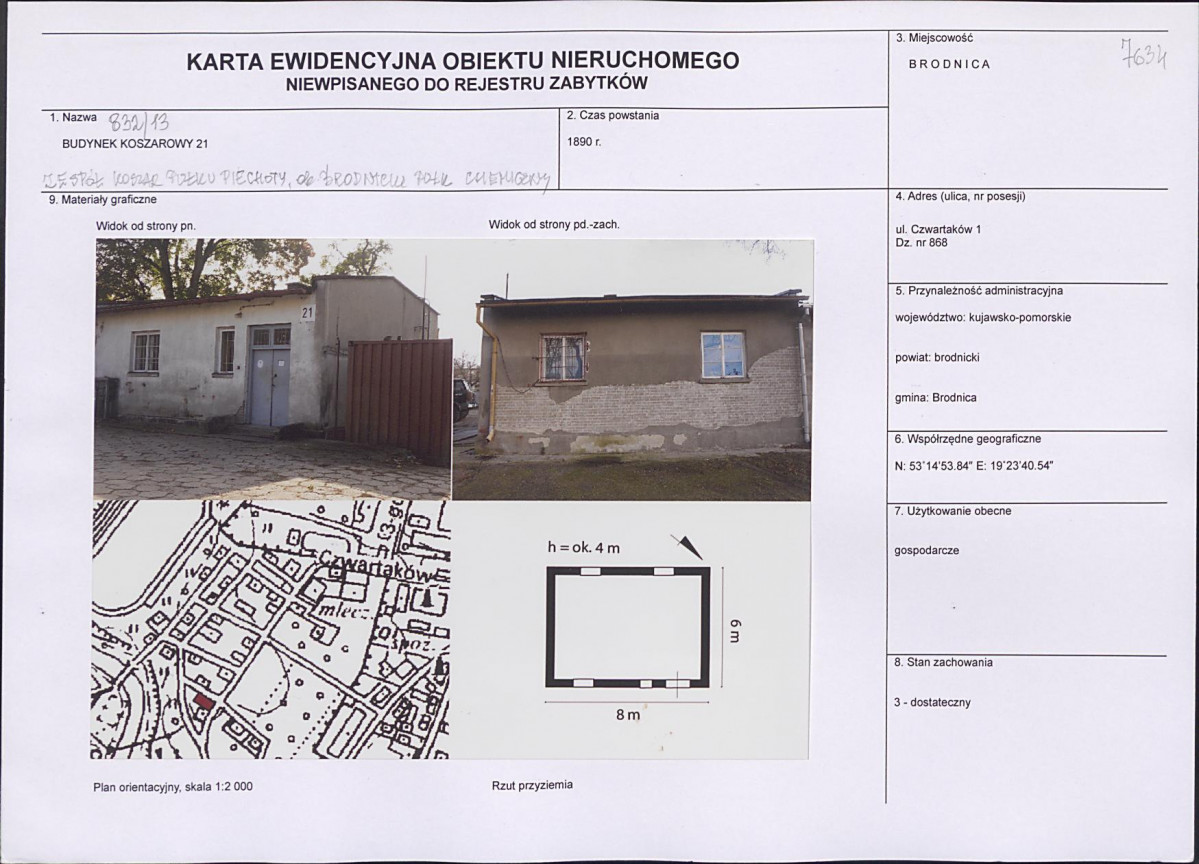 Karta obiektu niewpisanego do rejestru, skan nr 1