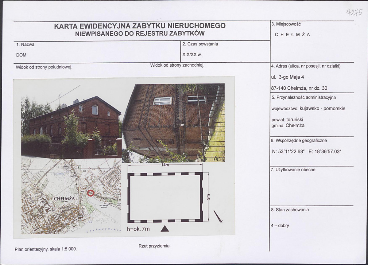 KEZN - Karta obiektu niewpisanego do rejestru, skan nr 1