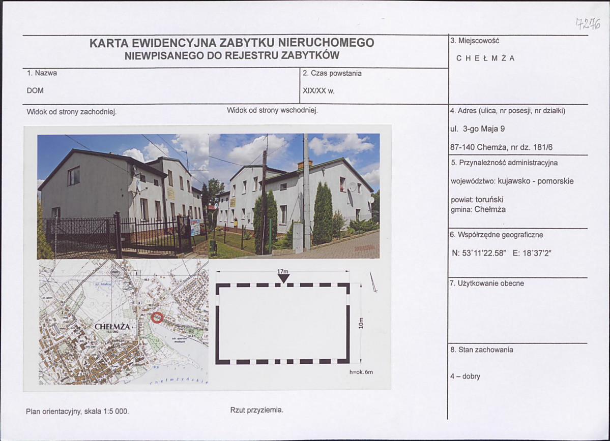 KEZN - Karta obiektu niewpisanego do rejestru, skan nr 1