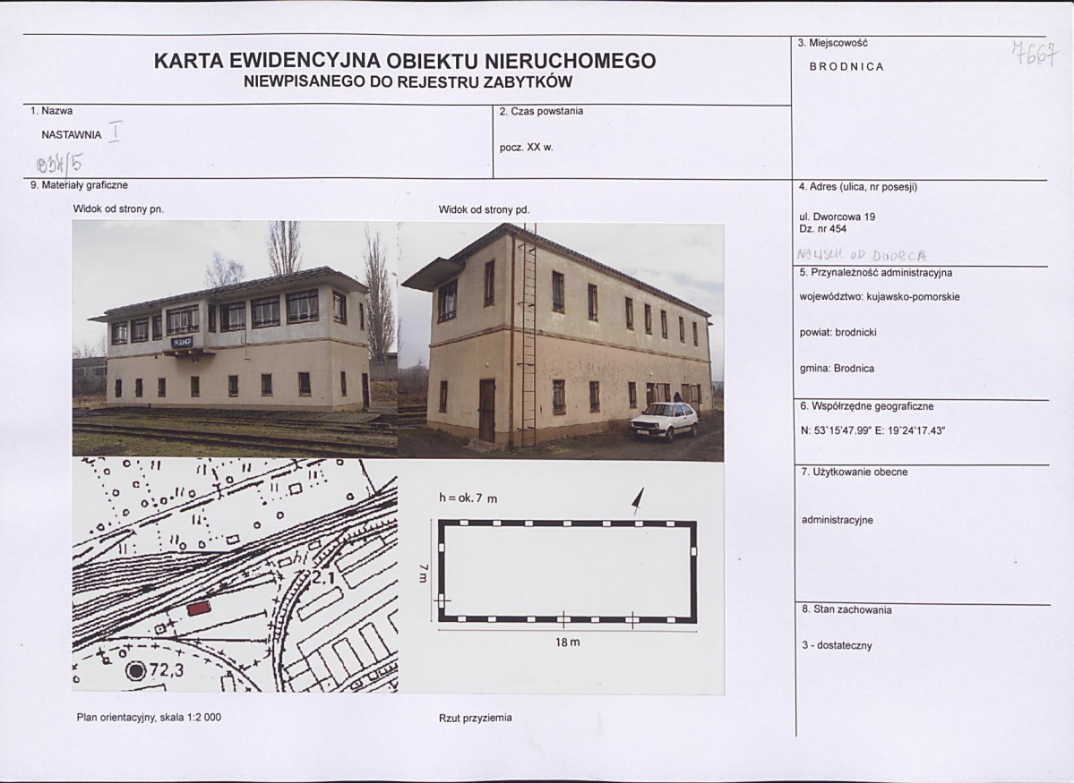 KEZN - Karta obiektu niewpisanego do rejestru, skan nr 1