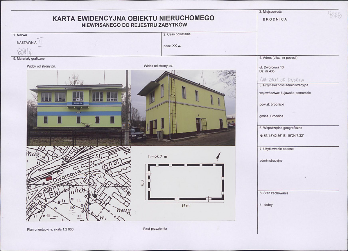 KEZN - Karta obiektu niewpisanego do rejestru, skan nr 1