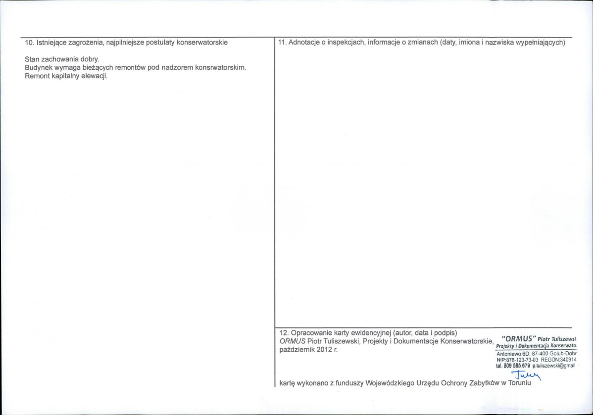 KEZN - Karta obiektu niewpisanego do rejestru, skan nr 2