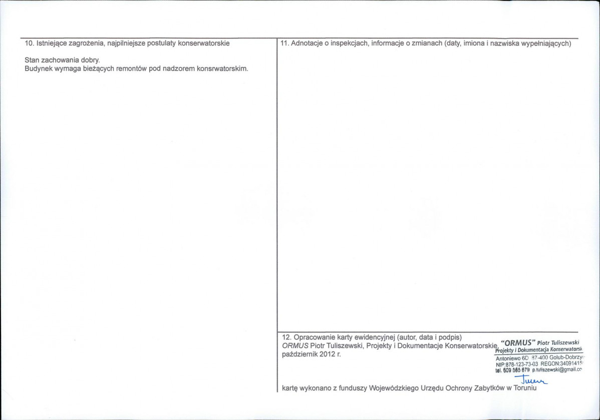 KEZN - Karta obiektu niewpisanego do rejestru, skan nr 2